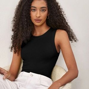 Solid Slim Tank Top Cropped